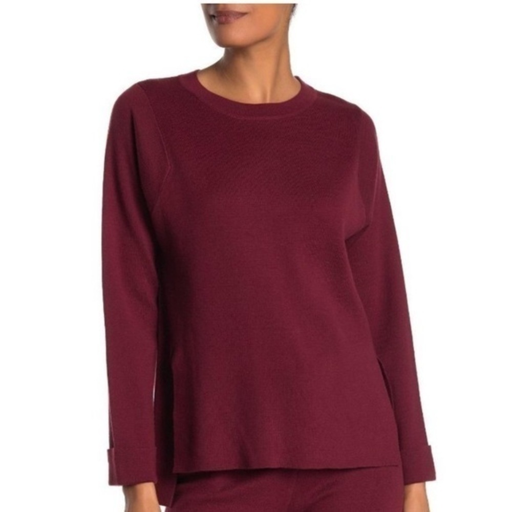 Michael Stars Anthropologie Oversized Milano Burgundy Red Milano Knit Pullover